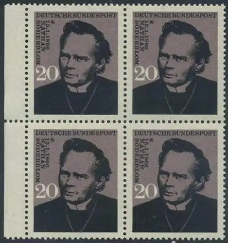 BUND 1966 Michel-Nummer 0504 postfrisch BLOCK RÄNDER links