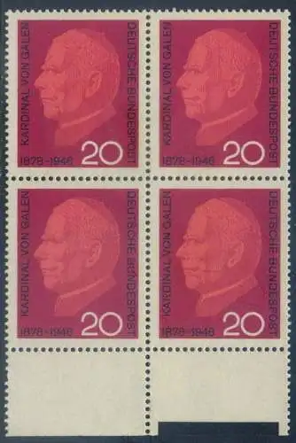 BUND 1966 Michel-Nummer 0505 postfrisch BLOCK RÄNDER unten (b)