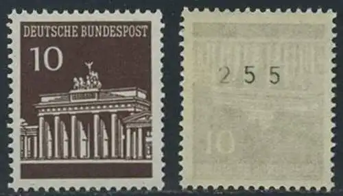 BUND 1966 Michel-Nummer 0506 postfrisch EINZELMARKE m/ rücks.Rollennummer 255