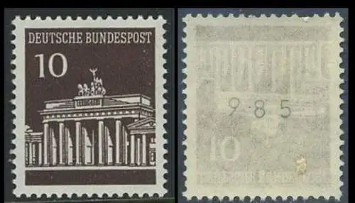 BUND 1966 Michel-Nummer 0506 postfrisch EINZELMARKE m/ rücks.Rollennummer 985