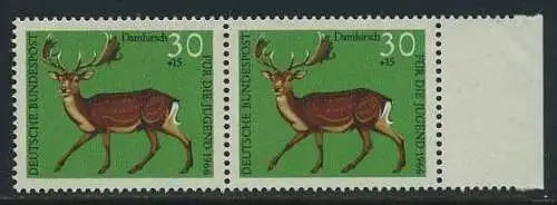 BUND 1966 Michel-Nummer 0513 postfrisch horiz.PAAR RAND rechts
