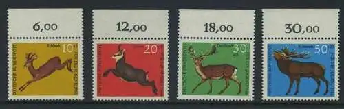 BUND 1966 Michel-Nummer 0511-0514 postfrisch SATZ(4) EINZELMARKEN RÄNDER oben (b)