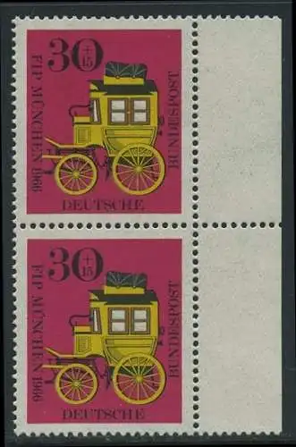 BUND 1966 Michel-Nummer 0516 postfrisch vert.PAAR RAND rechts