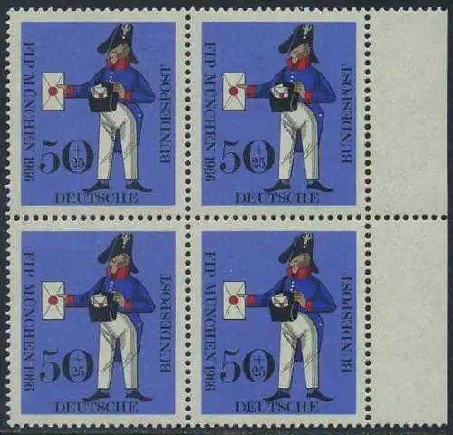 BUND 1966 Michel-Nummer 0517 postfrisch BLOCK RÄNDER rechts