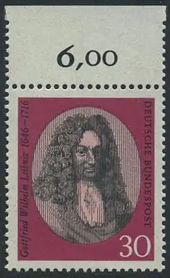 BUND 1966 Michel-Nummer 0518 postfrisch EINZELMARKE RAND oben (c)