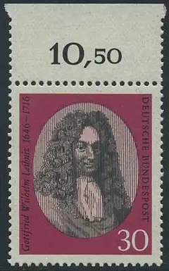 BUND 1966 Michel-Nummer 0518 postfrisch EINZELMARKE RAND oben (f)