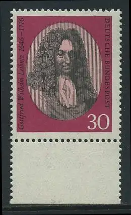 BUND 1966 Michel-Nummer 0518 postfrisch EINZELMARKE RAND unten