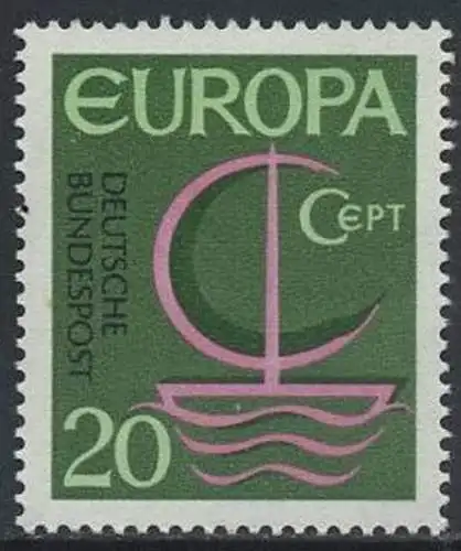 BUND 1966 Michel-Nummer 0519 postfrisch EINZELMARKE
