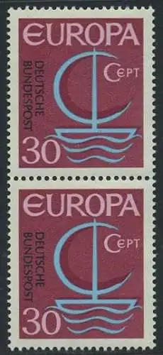 BUND 1966 Michel-Nummer 0520 postfrisch vert.PAAR