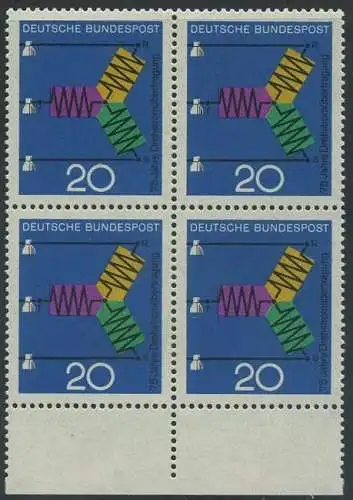 BUND 1966 Michel-Nummer 0521 postfrisch BLOCK RÄNDER unten