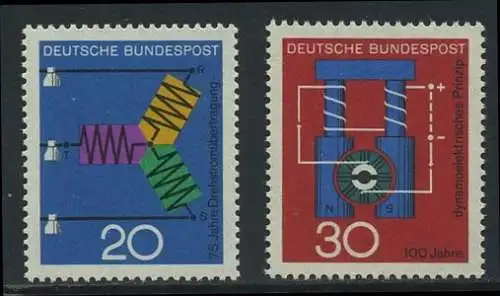 BUND 1966 Michel-Nummer 0521-0522 postfrisch SATZ(2) EINZELMARKEN