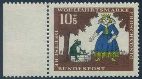 BUND 1966 Michel-Nummer 0523 postfrisch EINZELMARKE RAND links