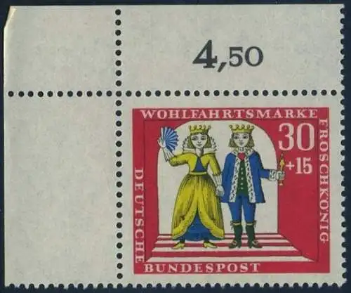BUND 1966 Michel-Nummer 0525 postfrisch EINZELMARKE ECKRAND oben links