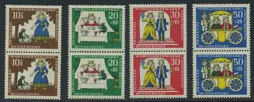 BUND 1966 Michel-Nummer 0523-0526 postfrisch SATZ(4) vert.PAARE