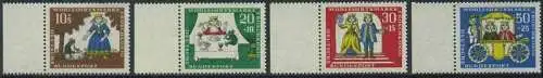 BUND 1966 Michel-Nummer 0523-0526 postfrisch SATZ(4) EINZELMARKEN RÄNDER links (a1)