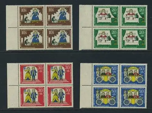 BUND 1966 Michel-Nummer 0523-0526 postfrisch SATZ(4) BLÖCKE RÄNDER links (a)