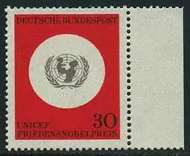 BUND 1966 Michel-Nummer 0527 postfrisch EINZELMARKE RAND rechts