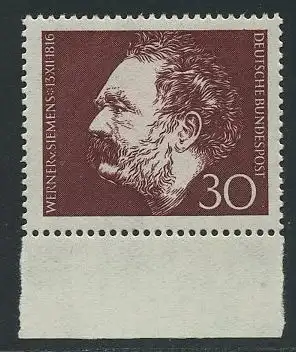 BUND 1966 Michel-Nummer 0528 postfrisch EINZELMARKE RAND unten