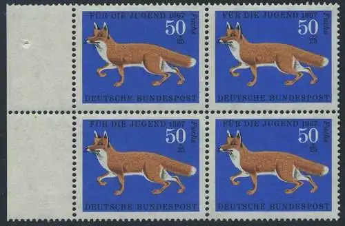 BUND 1967 Michel-Nummer 0532 postfrisch BLOCK RÄNDER links