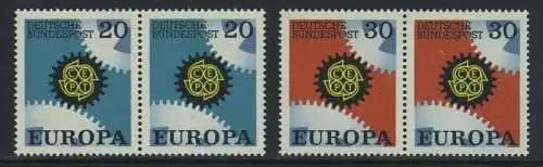 BUND 1967 Michel-Nummer 0533-0534 postfrisch SATZ(2) horiz.PAARE