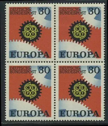BUND 1967 Michel-Nummer 0534 postfrisch BLOCK