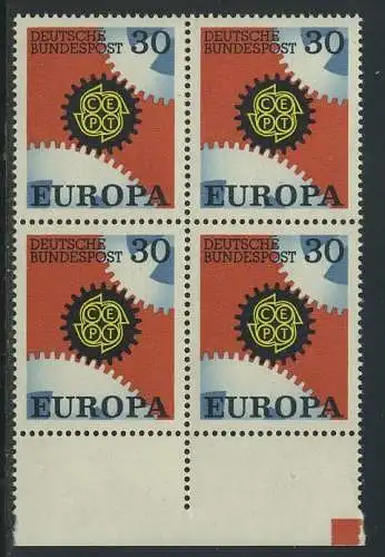 BUND 1967 Michel-Nummer 0534 postfrisch BLOCK RÄNDER unten (b)