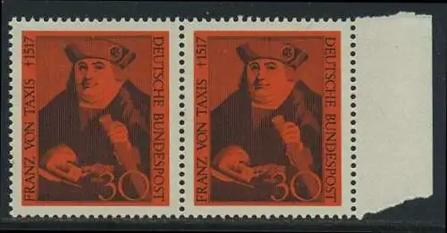 BUND 1967 Michel-Nummer 0535 postfrisch horiz.PAAR RAND rechts