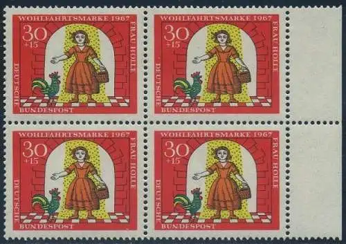 BUND 1967 Michel-Nummer 0540 postfrisch BLOCK RÄNDER rechts