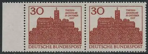 BUND 1967 Michel-Nummer 0544 postfrisch horiz.PAAR RAND links