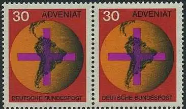 BUND 1967 Michel-Nummer 0545 postfrisch horiz.PAAR