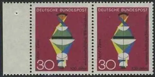 BUND 1968 Michel-Nummer 0548 postfrisch horiz.PAAR RAND links