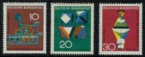BUND 1968 Michel-Nummer 0546-0548 postfrisch SATZ(3) EINZELMARKEN