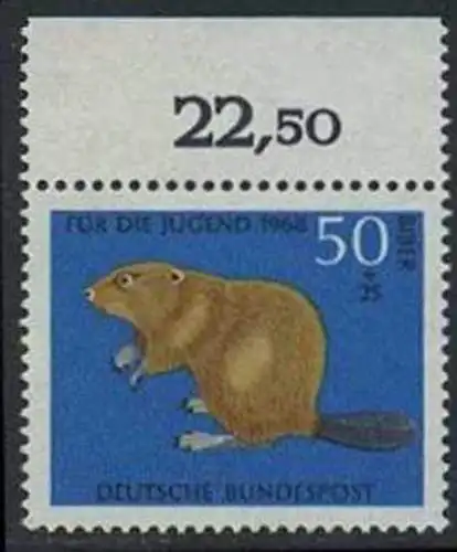 BUND 1968 Michel-Nummer 0552 postfrisch EINZELMARKE RAND oben (a)
