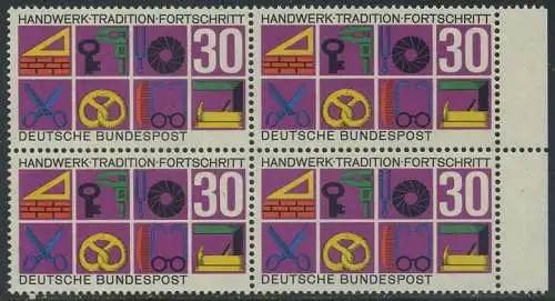BUND 1968 Michel-Nummer 0553 postfrisch BLOCK RÄNDER rechts