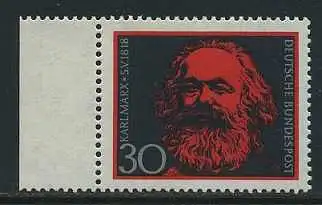 BUND 1968 Michel-Nummer 0558 postfrisch EINZELMARKE RAND links