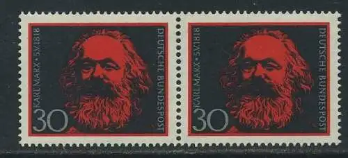 BUND 1968 Michel-Nummer 0558 postfrisch horiz.PAAR