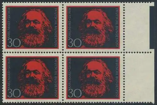 BUND 1968 Michel-Nummer 0558 postfrisch BLOCK RÄNDER rechts