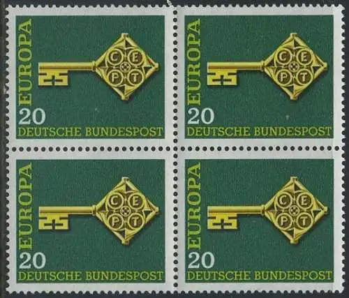 BUND 1968 Michel-Nummer 0559 postfrisch BLOCK