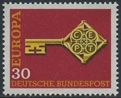 BUND 1968 Michel-Nummer 0560 postfrisch EINZELMARKE