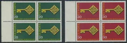 BUND 1968 Michel-Nummer 0559-0560 postfrisch SATZ(2) BLÖCKE RÄNDER links