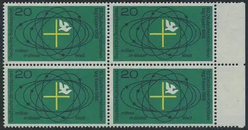 BUND 1968 Michel-Nummer 0568 postfrisch BLOCK RÄNDER rechts