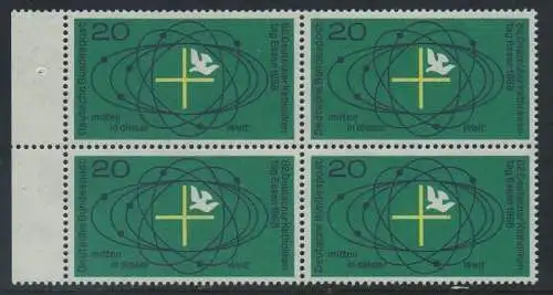 BUND 1968 Michel-Nummer 0568 postfrisch BLOCK RÄNDER links