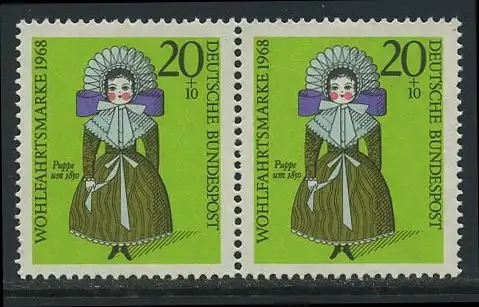 BUND 1968 Michel-Nummer 0572 postfrisch horiz.PAAR