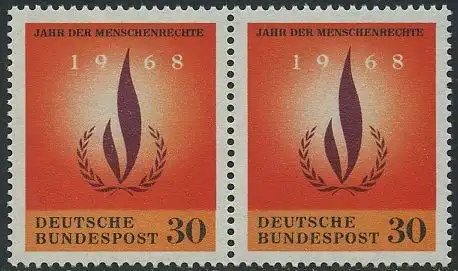 BUND 1968 Michel-Nummer 0575 postfrisch horiz.PAAR
