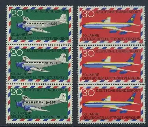 BUND 1969 Michel-Nummer 0576-0577 postfrisch SATZ(2) vert.STRIPS(3)