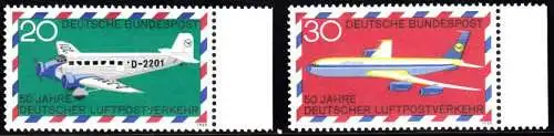 BUND 1969 Michel-Nummer 0576-0577 postfrisch SATZ(2) EINZELMARKEN RÄNDER rechts