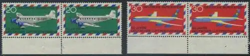 BUND 1969 Michel-Nummer 0576-0577 postfrisch SATZ(2) hotiz.PAARE RÄNDER unten