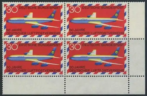 BUND 1969 Michel-Nummer 0577 postfrisch BLOCK ECKRAND unten rechts