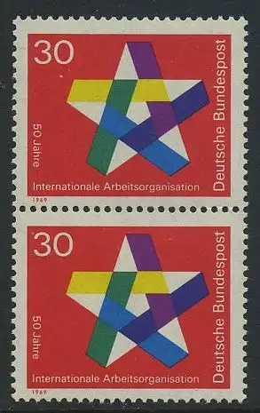 BUND 1969 Michel-Nummer 0582 postfrisch vert.PAAR