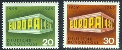 BUND 1969 Michel-Nummer 0583-0584 postfrisch SATZ(2) EINZELMARKEN